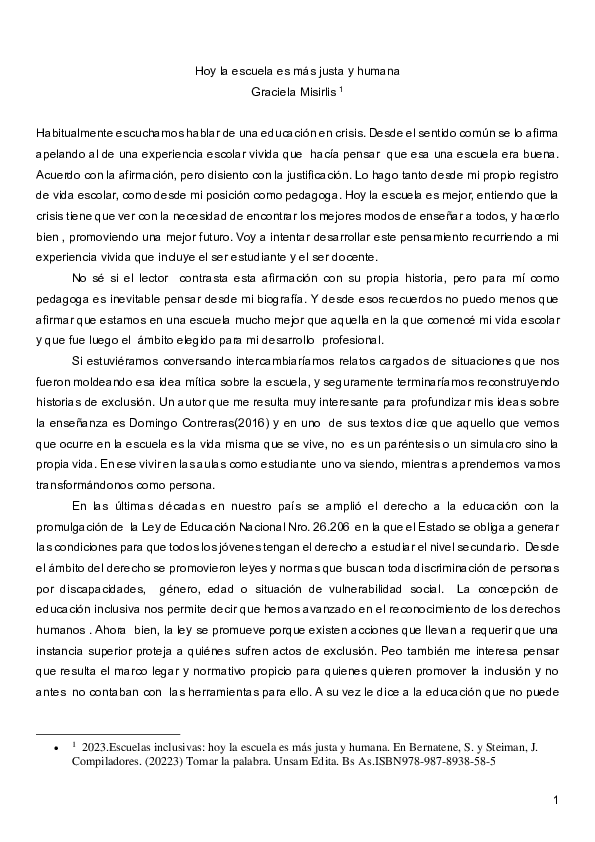 (PDF) Hoy la escuela es más justa y humana