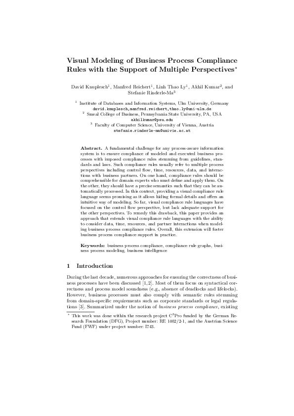 (PDF) Visual Modeling of Business Process Compliance Rules with the ...