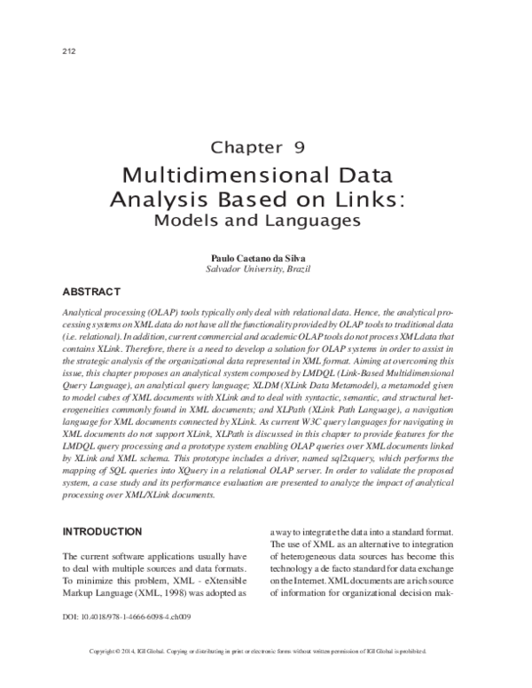 (PDF) Multidimensional Data Analysis Based on Links