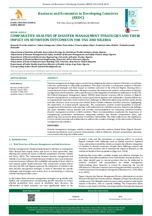 (PDF) COMPARATIVE ANALYSIS OF DISASTER MANAGEMENT STRATEGIES AND THEIR ...