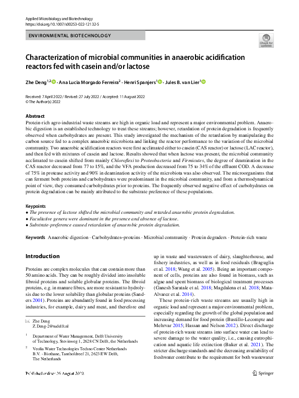 (PDF) Characterization of microbial communities in anaerobic ...
