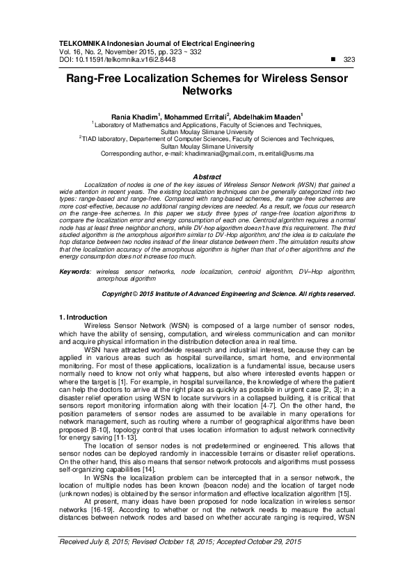 (PDF) Range-Free Localization Schemes for Wireless Sensor Networks