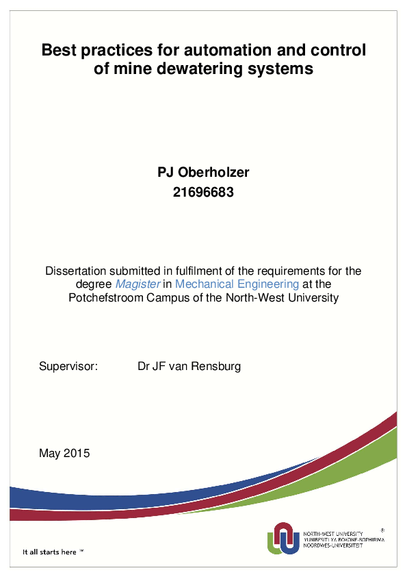 (PDF) Best practices for automation and control of mine dewatering systems