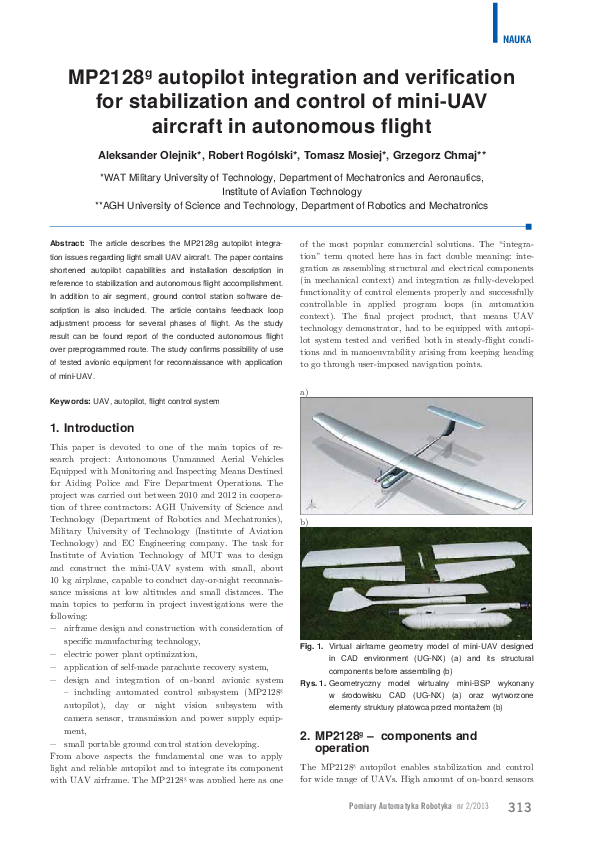 (PDF) MP2128g autopilot integration and verification for stabilization ...