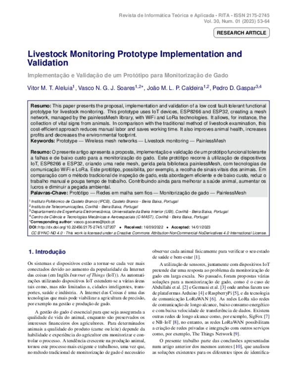 (PDF) Livestock Monitoring Prototype Implementation and Validation