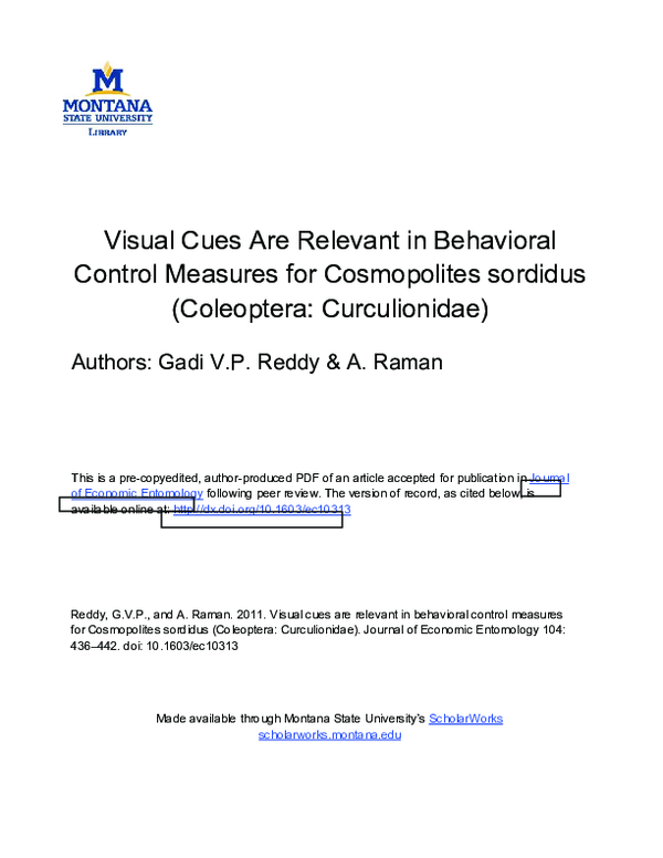 (PDF) Visual Cues Are Relevant in Behavioral Control Measures for ...
