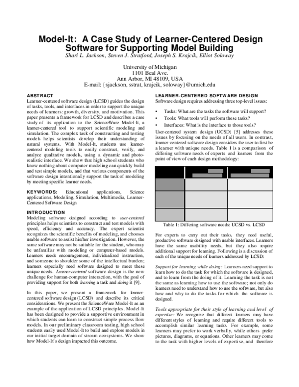 (PDF) Model-It: A case study of learner-centered design software for ...