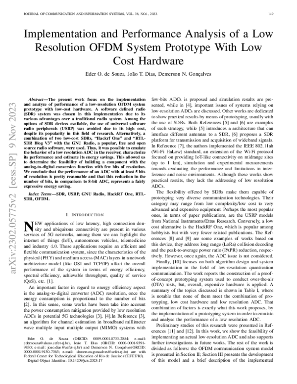 (PDF) Implementation and Performance Analysis of a Low Resolution OFDM ...