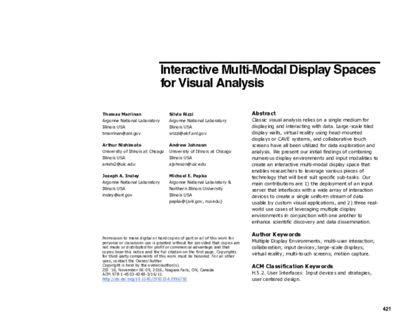 (PDF) Interactive Multi-Modal Display Spaces for Visual Analysis