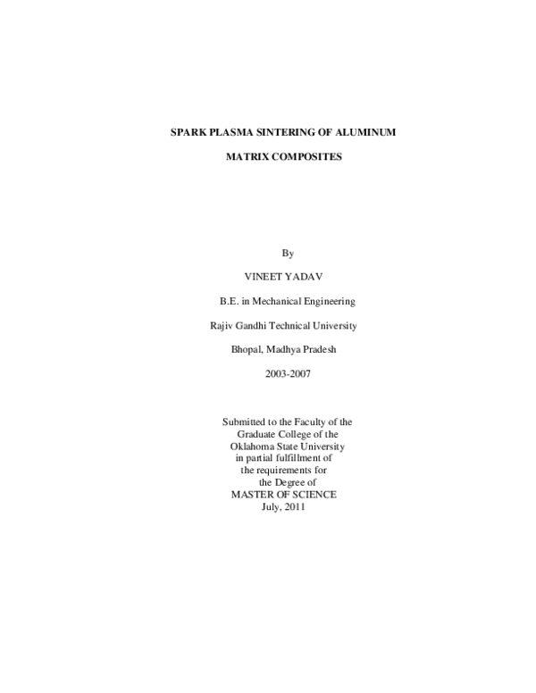 (PDF) Spark plasma sintering of aluminum matrix composites