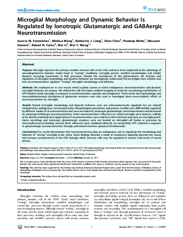 (PDF) Microglial Morphology and Dynamic Behavior Is Regulated by ...