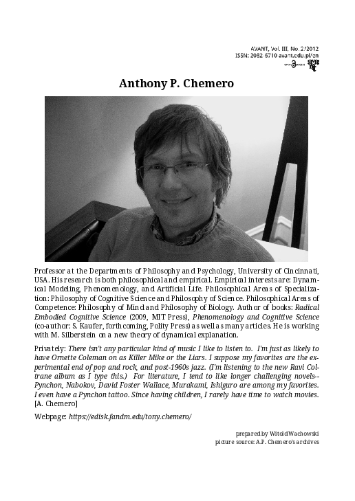 (PDF) With the most profound misgivings. Interview with Anthony P. Chemero