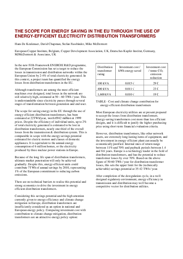 (PDF) The scope for energy saving in the EU through the use of energy ...