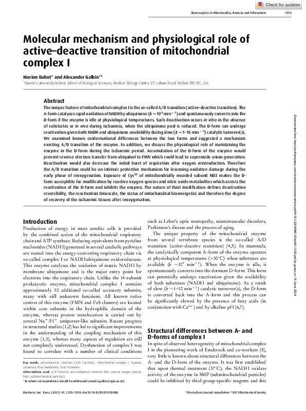(PDF) Molecular mechanism and physiological role of active–deactive ...