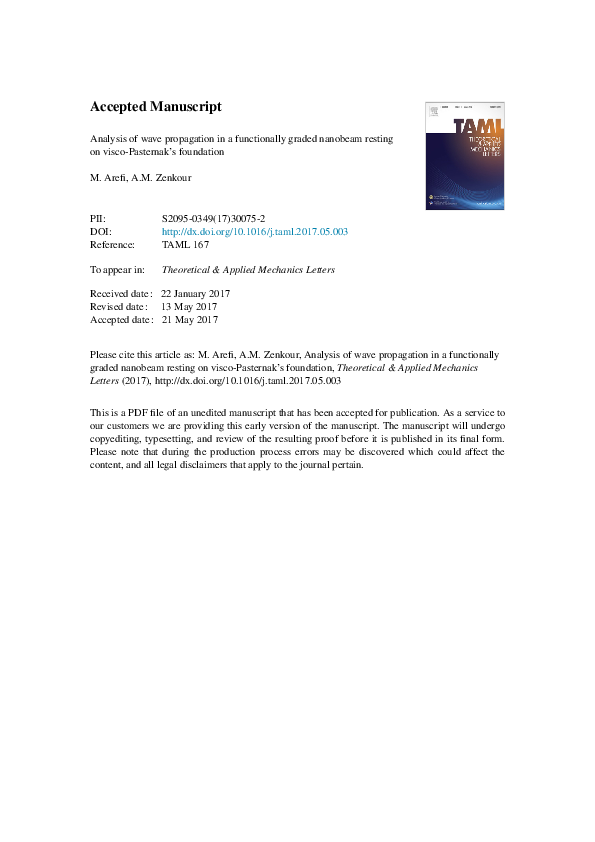 (PDF) Analysis of wave propagation in a functionally graded nanobeam ...