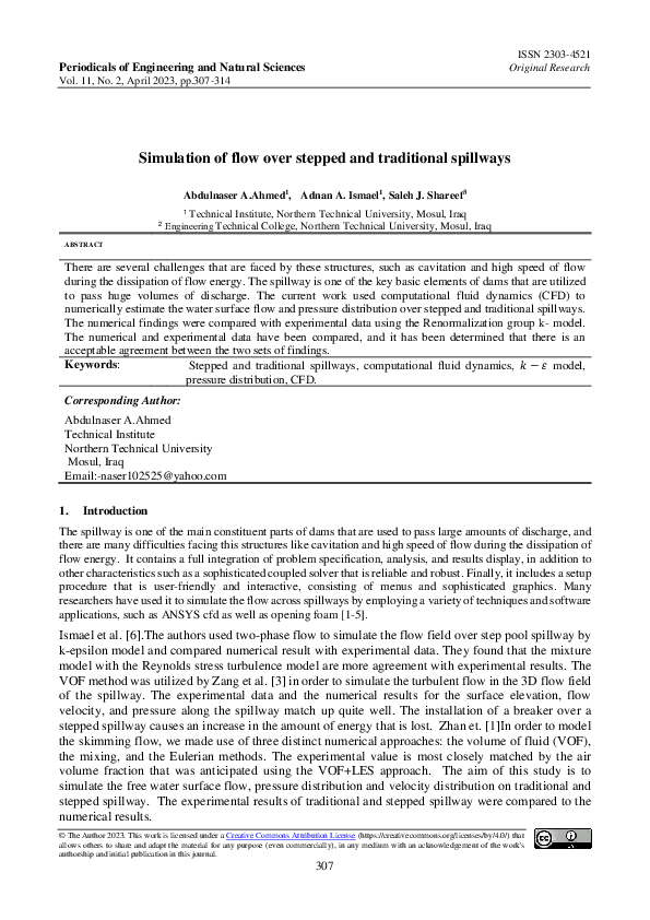 (PDF) Simulation of flow over stepped and traditional spillways