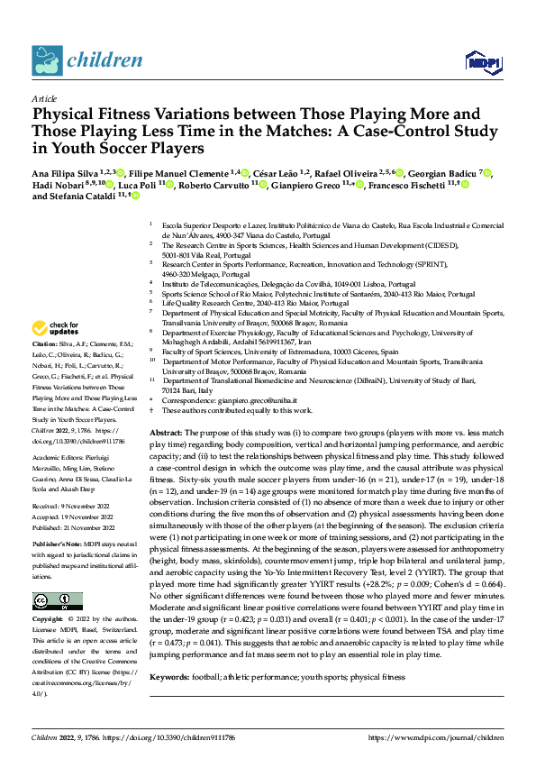 (PDF) Physical Fitness Variations between Those Playing More and Those ...