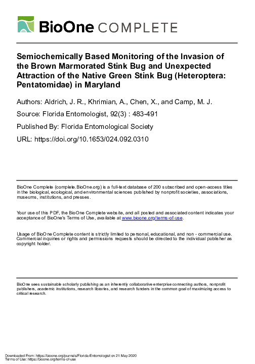 (PDF) Semiochemically Based Monitoring of the Invasion of the Brown ...
