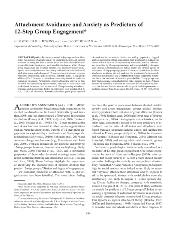 (PDF) Attachment Avoidance and Anxiety as Predictors of Confirming and ...