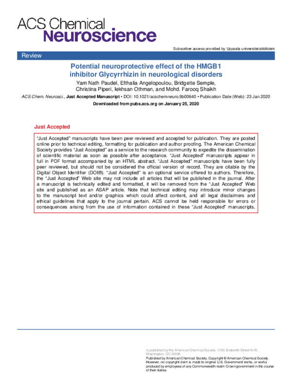 (PDF) Potential Neuroprotective Effect of the HMGB1 Inhibitor ...