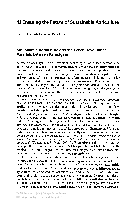 (PDF) Ensuring the Future of Sustainable Agriculture