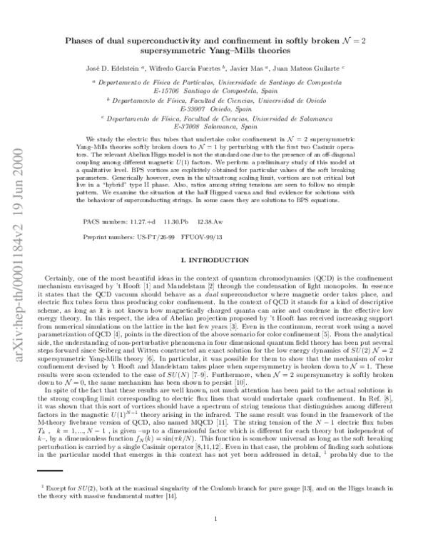 (PDF) Phases of dual superconductivity and confinement in softly broken ...