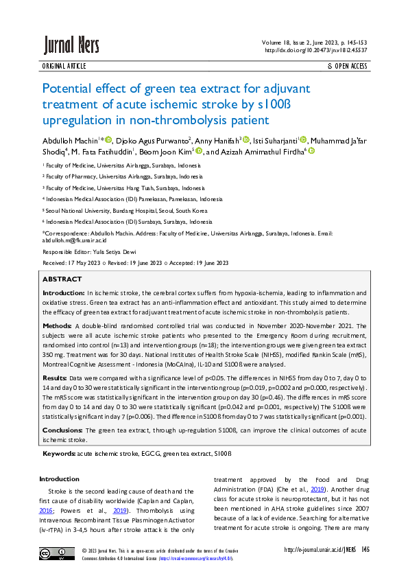 (PDF) Potential effect of green tea extract for adjuvant treatment of ...