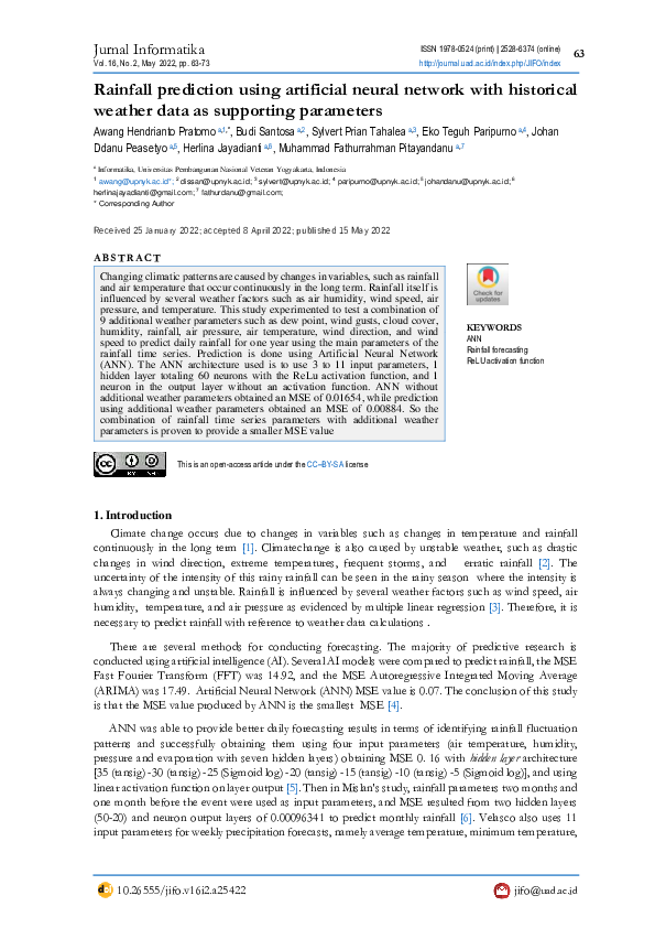 (PDF) Rainfall prediction using artificial neural network with ...