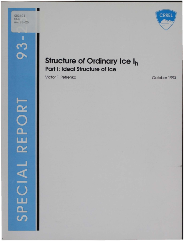 (PDF) Structure of Ordinary Ice Ih. Part 1: Ideal Structure of Ice