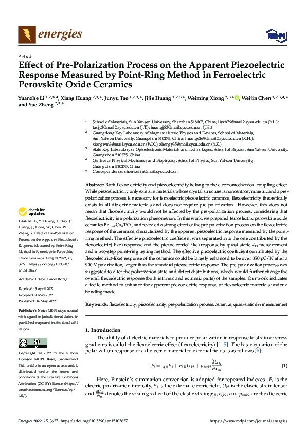 (PDF) Effect of Pre-Polarization Process on the Apparent Piezoelectric ...
