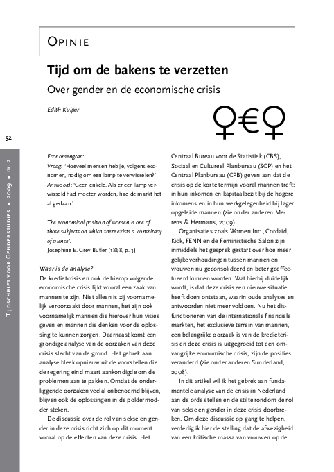 (PDF) Opinie. Tijd om de bakens te verzetten. Over gender en de ...