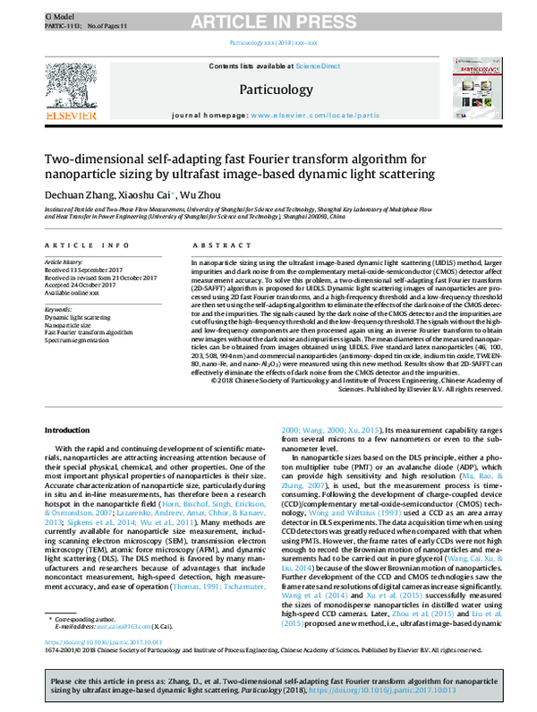(PDF) Two-dimensional self-adapting fast Fourier transform algorithm ...