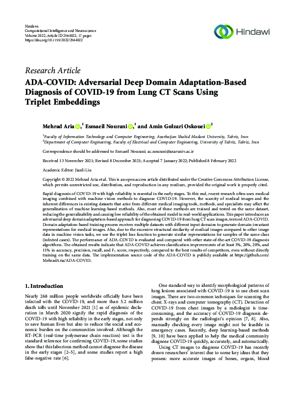 (PDF) ADA-COVID: Adversarial Deep Domain Adaptation-Based Diagnosis of ...