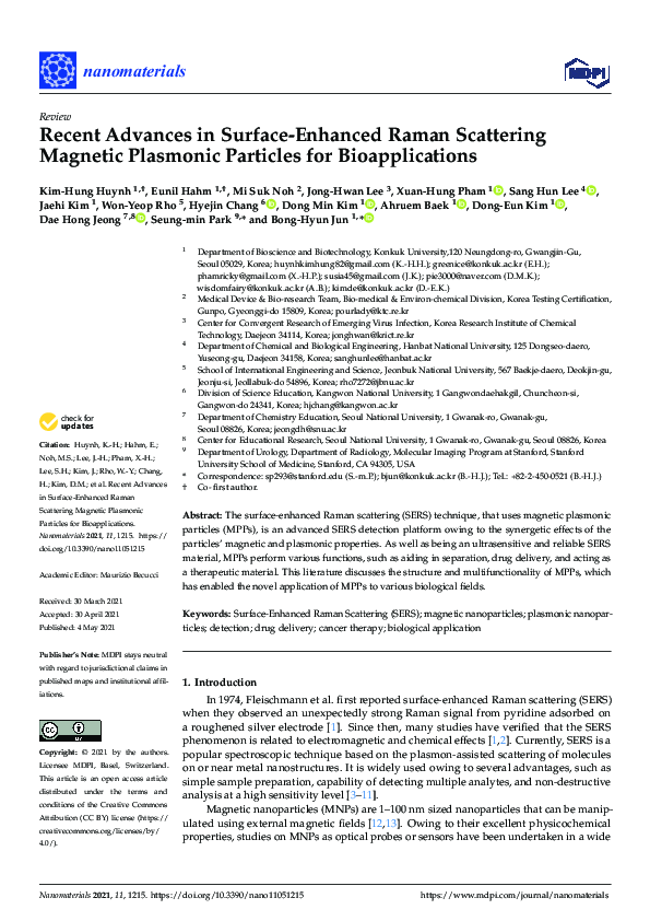 (PDF) Recent Advances in Surface-Enhanced Raman Scattering Magnetic ...