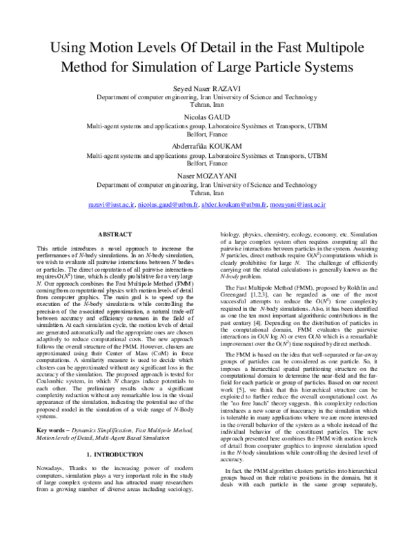 (PDF) Using motion levels of detail in the fast multipole method for ...
