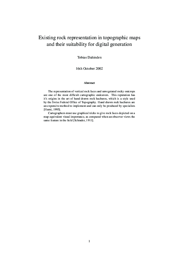 (PDF) Existing rock representation in topographic maps and their ...