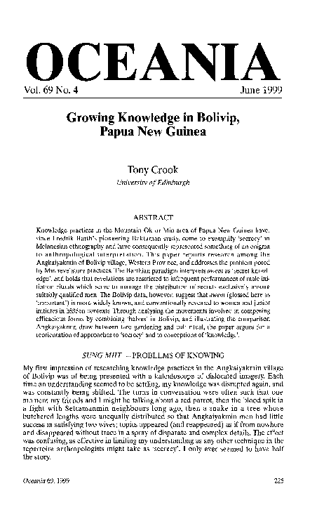 (PDF) Growing Knowledge in Bolivip, Papua New Guinea