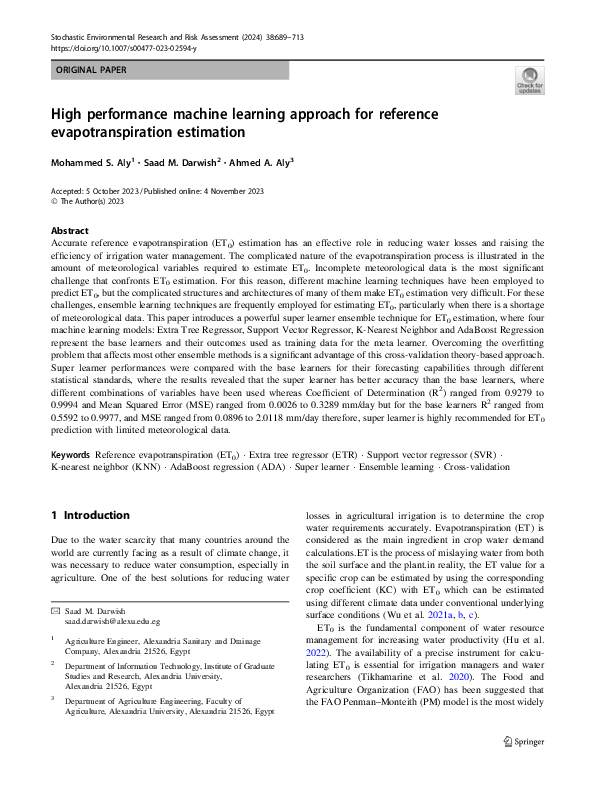 (PDF) High performance machine learning approach for reference ...