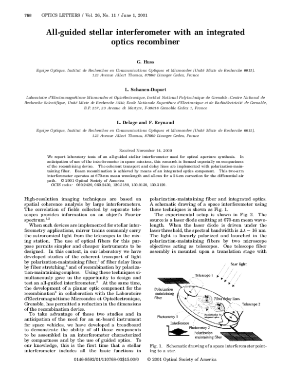 (PDF) All-guided stellar interferometer with an integrated optics ...
