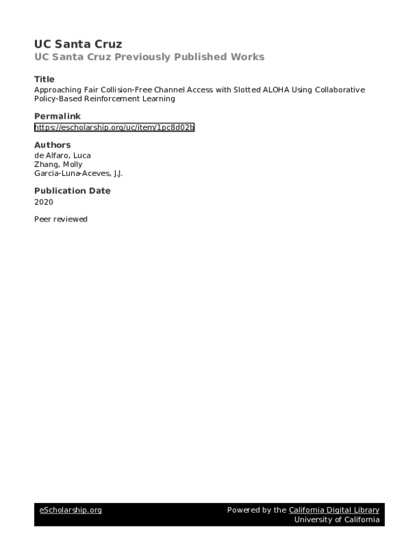 (PDF) Approaching Fair Collision-Free Channel Access with Slotted ALOHA ...