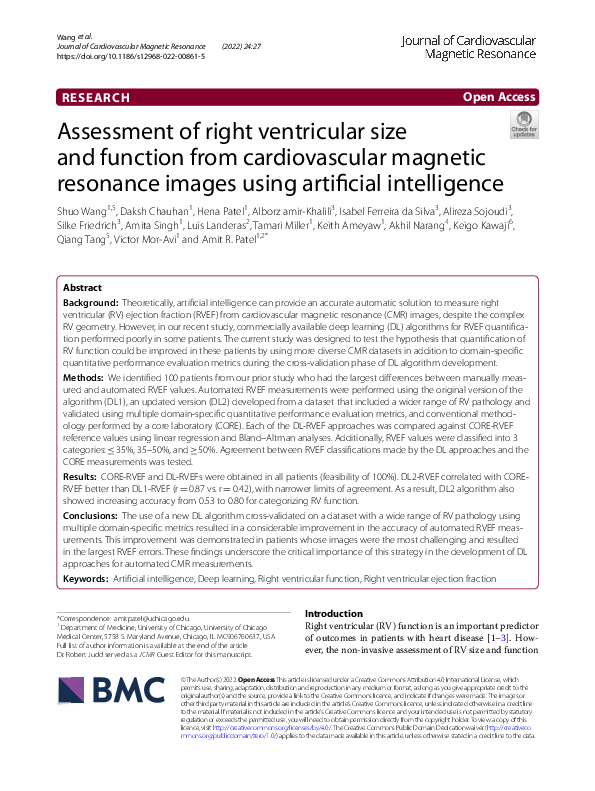 (PDF) Assessment of right ventricular size and function from ...