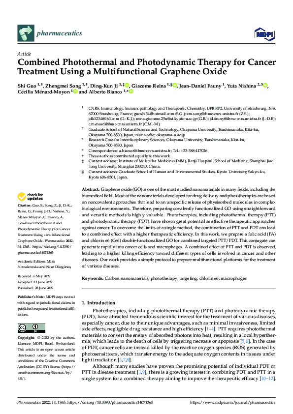 (PDF) Combined Photothermal and Photodynamic Therapy for Cancer ...