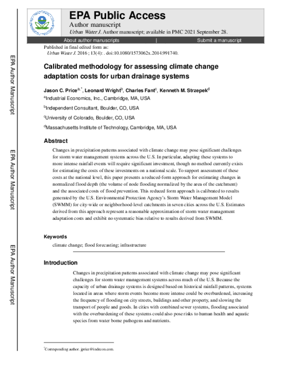 (PDF) Calibrated methodology for assessing climate change adaptation ...