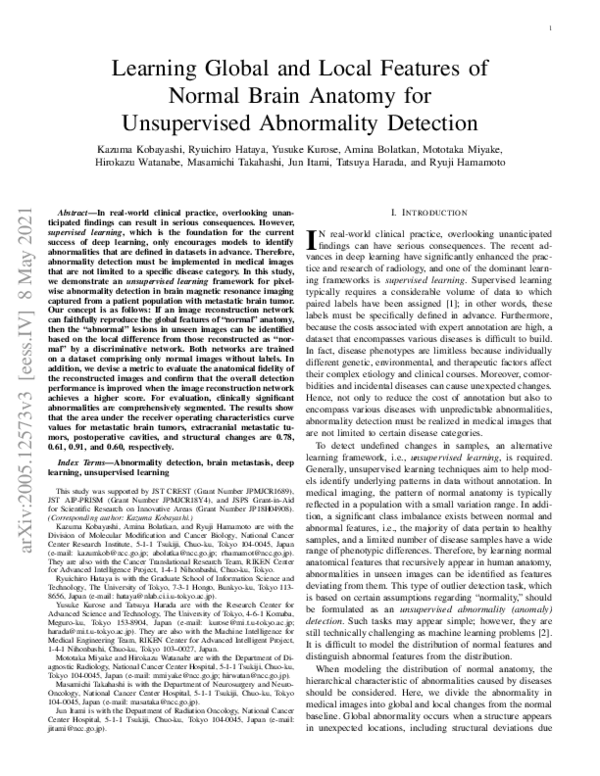 (PDF) Unsupervised Brain Abnormality Detection Using High Fidelity ...