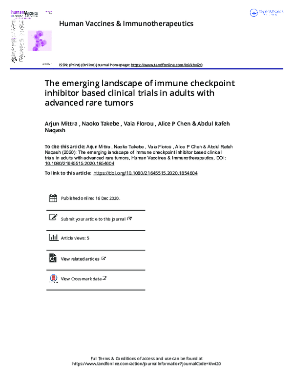 (PDF) The emerging landscape of immune checkpoint inhibitor based ...