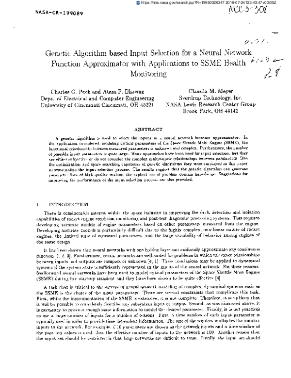 (PDF) Genetic algorithm based input selection for a neural network ...