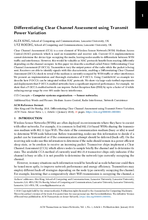 (PDF) Differentiating Clear Channel Assessment Using Transmit Power ...