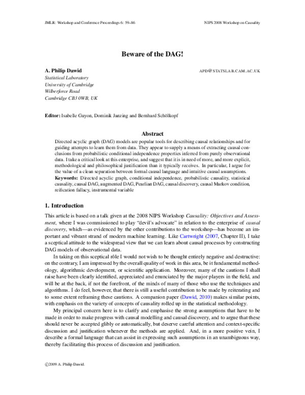 (PDF) Beware of the DAG!