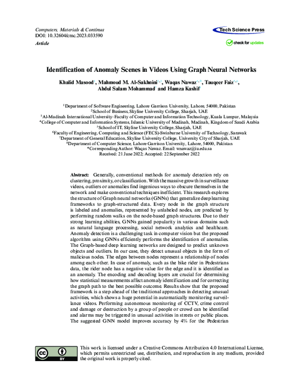 (PDF) Identification of Anomaly Scenes in Videos Using Graph Neural ...