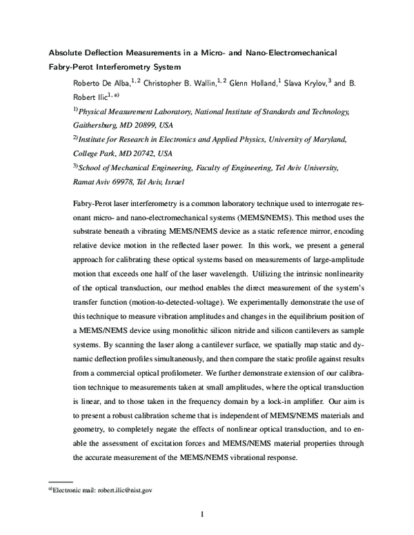 (PDF) Absolute deflection measurements in a micro- and nano ...